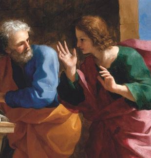 Giovanni Francesco Romanelli, "St. John and St. Peter at Christ's Tomb" (detail), 1640. © Los Angeles County Museum of Art.