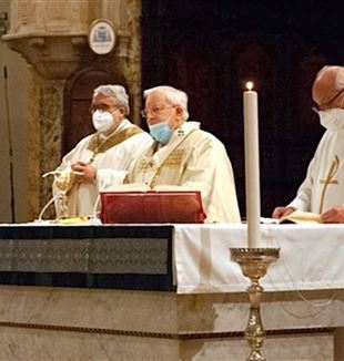 Cardinal Gualtiero Bassetti at the mass for Fr. Giussani