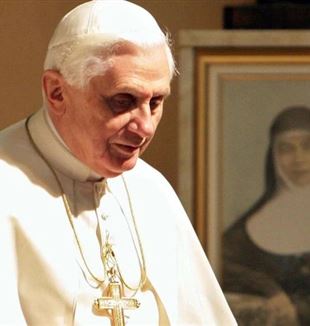 Pope Benedict XVI visits the shrine of Mary MacKillop in Sydney on July 17, 2008, while in Australia to attend World Youth Day. (Photo: Keryn Bradbury)