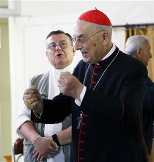 Monsignor Paolo Pezzi with Cardinal Mario Zenari, Apostolic Nuncio to Syria