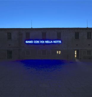 Installation by the duo Claire Fontaine. Pavilion of the Holy See 60th International Art Exhibition - Venice Biennale "With my eyes," installation view. Photo: Marco Cremascoli