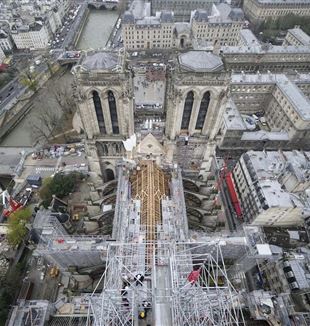 The restoration of Notre-Dame Cathedral in Paris (AP Photo/Christophe Ena/La Presse)