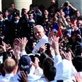 Pope Leo XIV greeting the crowds in St. Peter's (© Catholic Press Photo))